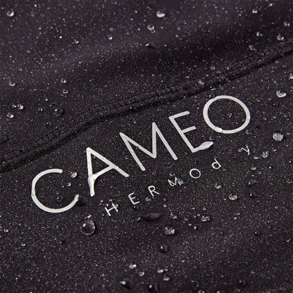 Black waterproof textile with CAMEO HERMODY branding for Cameo Junior ThermoDry Riding Tight outdoors