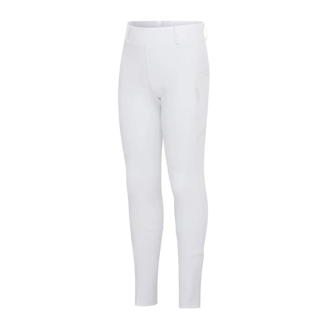 White skinny-fit leggings with high waist from Cameo Junior ThermoDry riding tight for country clothing outdoors