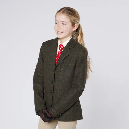 Girl’s Cameo Junior Tweed Jacket with foxhead buttons, perfect for country hunting style