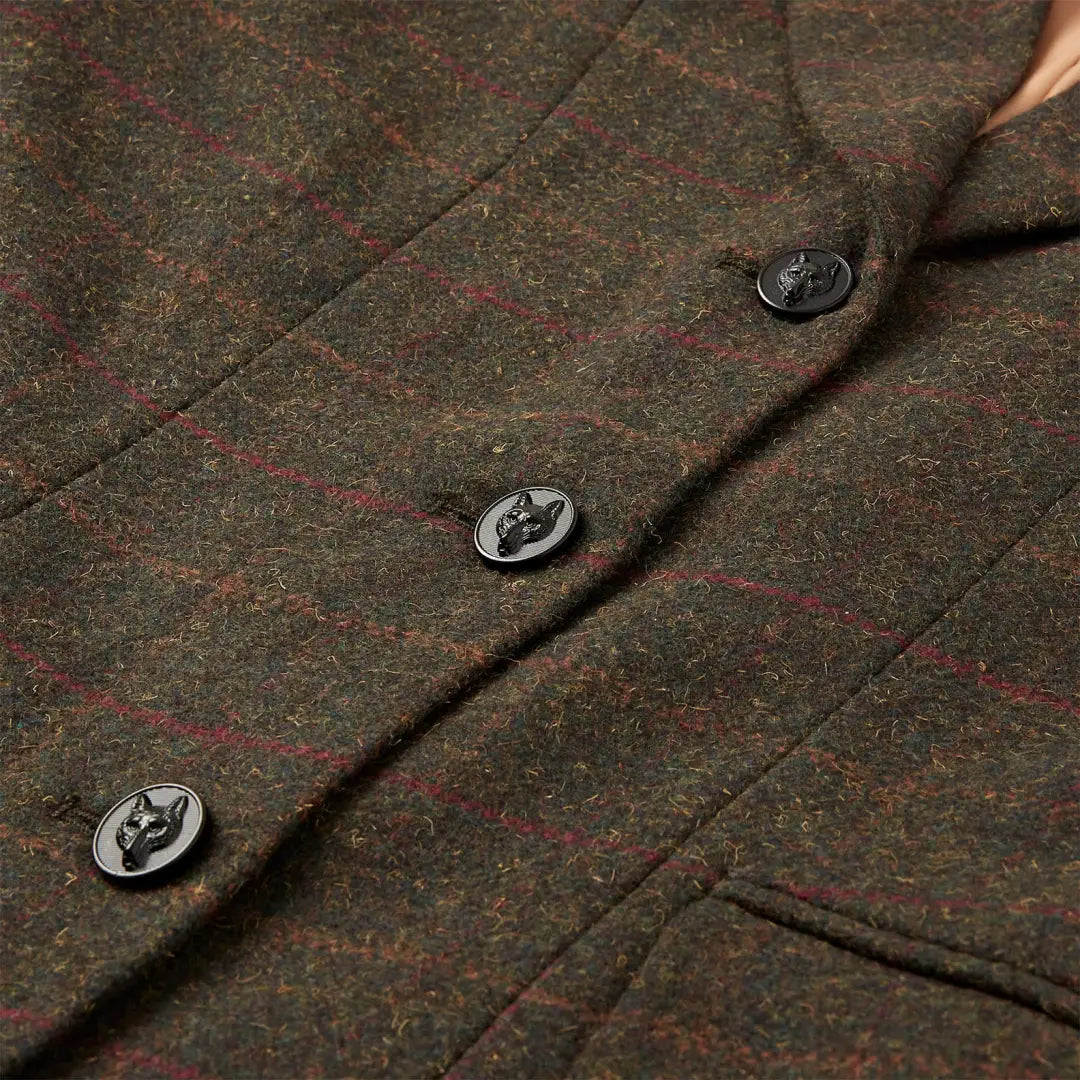 Cameo Junior Tweed Jacket with foxhead buttons, perfect for country hunting style