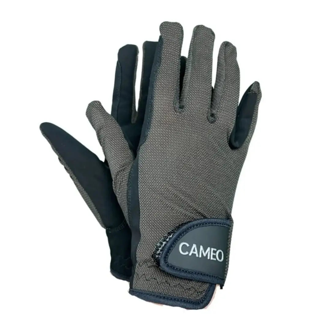 Cameo Performance Riding Gloves in dark grey and black perfect for country clothing and outdoors