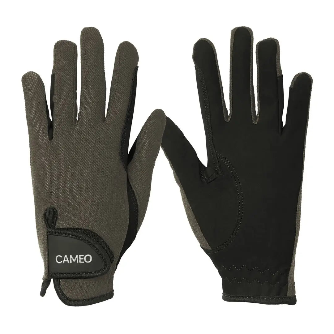 Cameo Performance Riding Gloves in dark gray and black for country clothing and outdoors riding