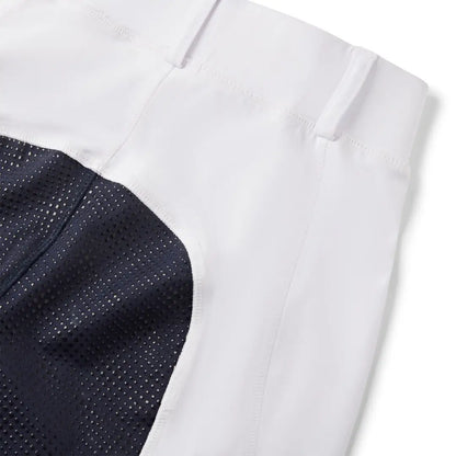 White and navy performance riding tights from Cameo Performance Tights for riding ease
