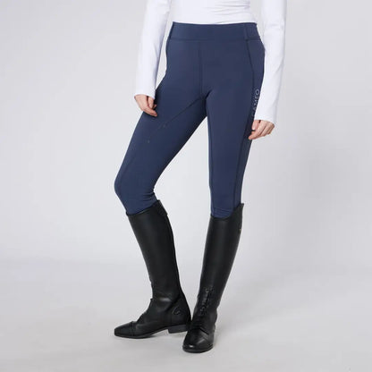 Navy Cameo Performance Riding Tights with Black Boots for ultimate riding performance