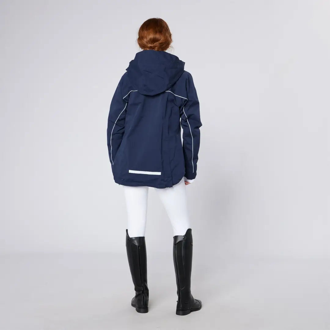 Navy blue Cameo Riding Jacket with white trim, perfect for country clothing and hunting