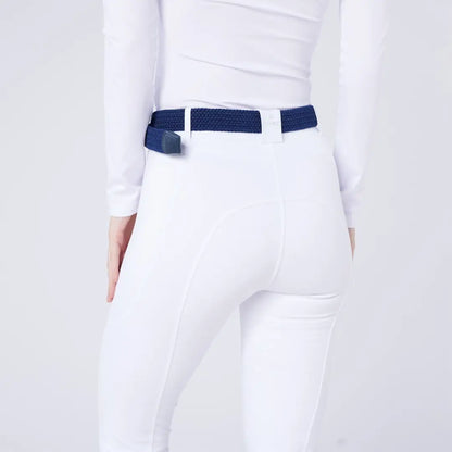 Person in white country clothing wearing Cameo ThermoDry Riding Tight for hunting outdoors