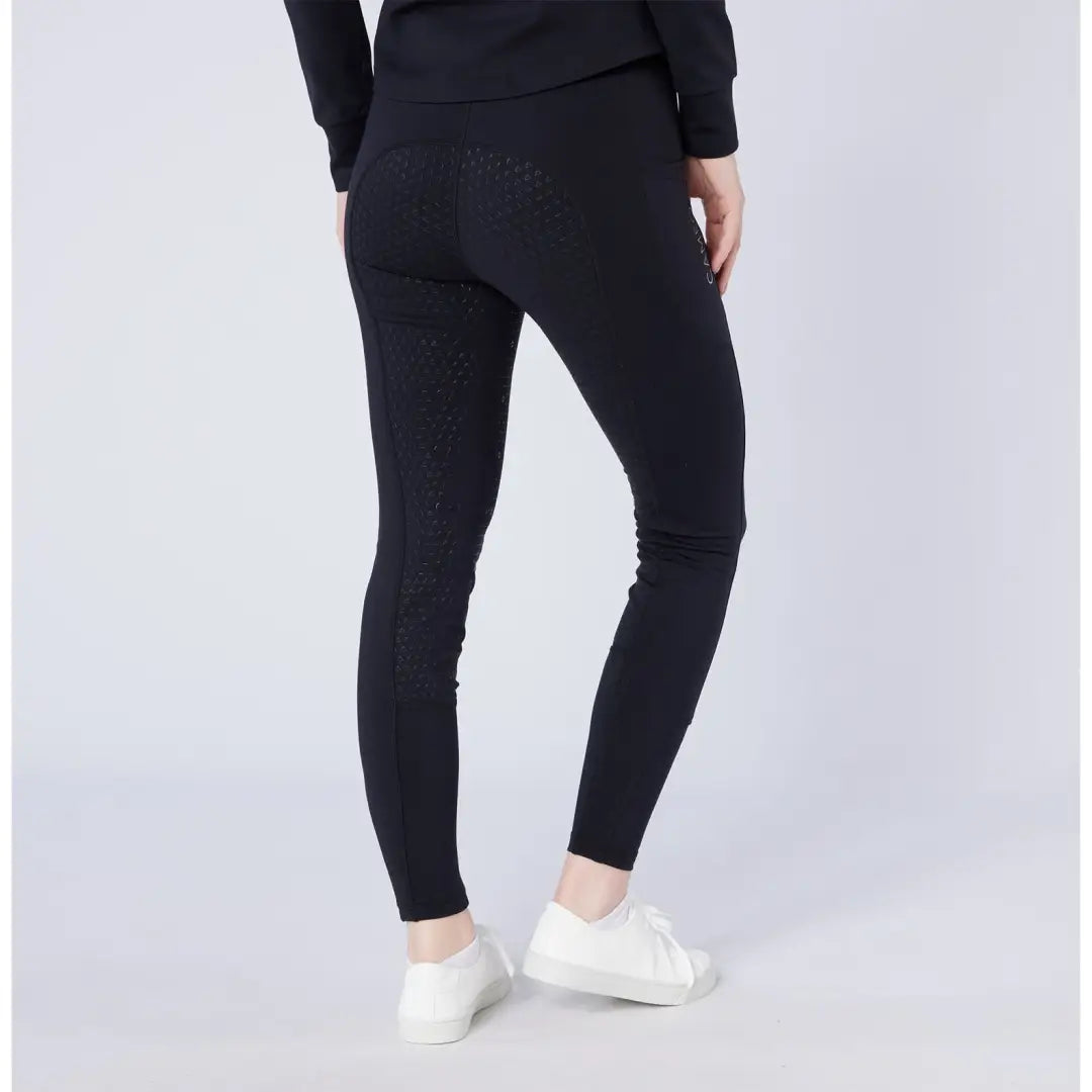 Black textured full-length leggings from Cameo ThermoDry Riding Tight for country clothing outdoors