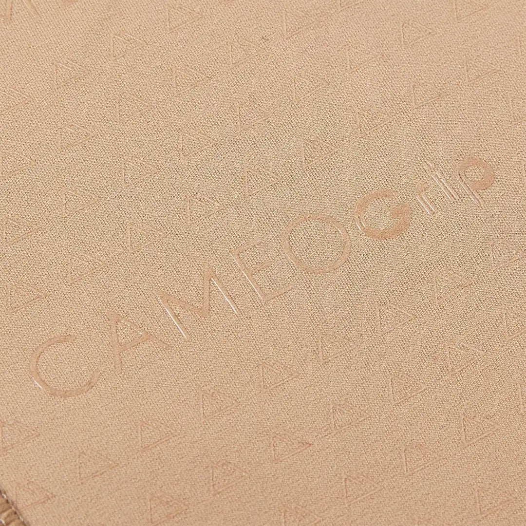 Embossed tan fabric with geometric pattern on Cameo ThermoDry Riding Tight for outdoors and country clothing