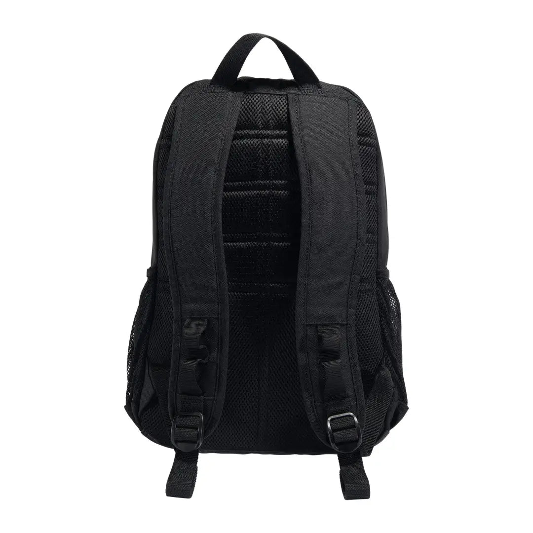Carhartt 27L black mesh backpack with adjustable straps and compartments