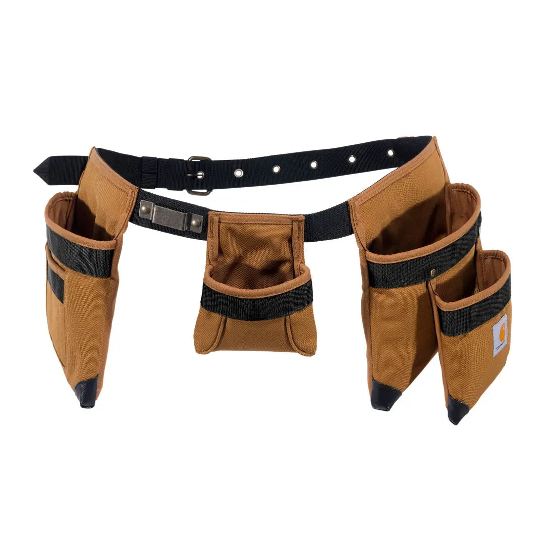 Carhartt 7-pocket tool belt in brown leather with black strap