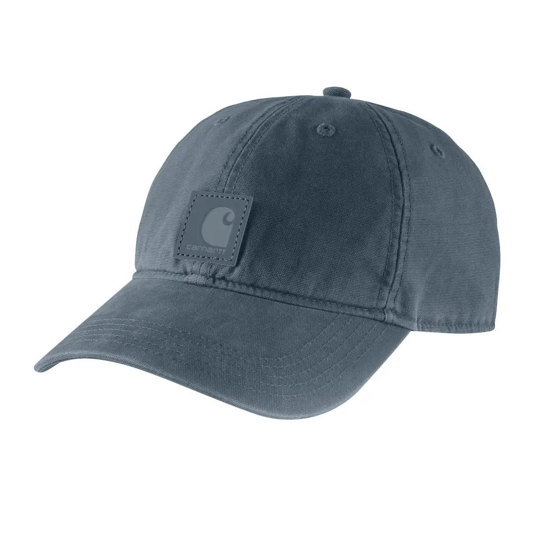 Dark gray Carhartt canvas cap with stitched logo patch