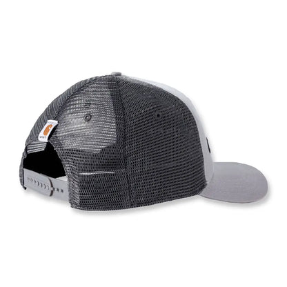Carhartt canvas logo graphic cap in gray black trucker style