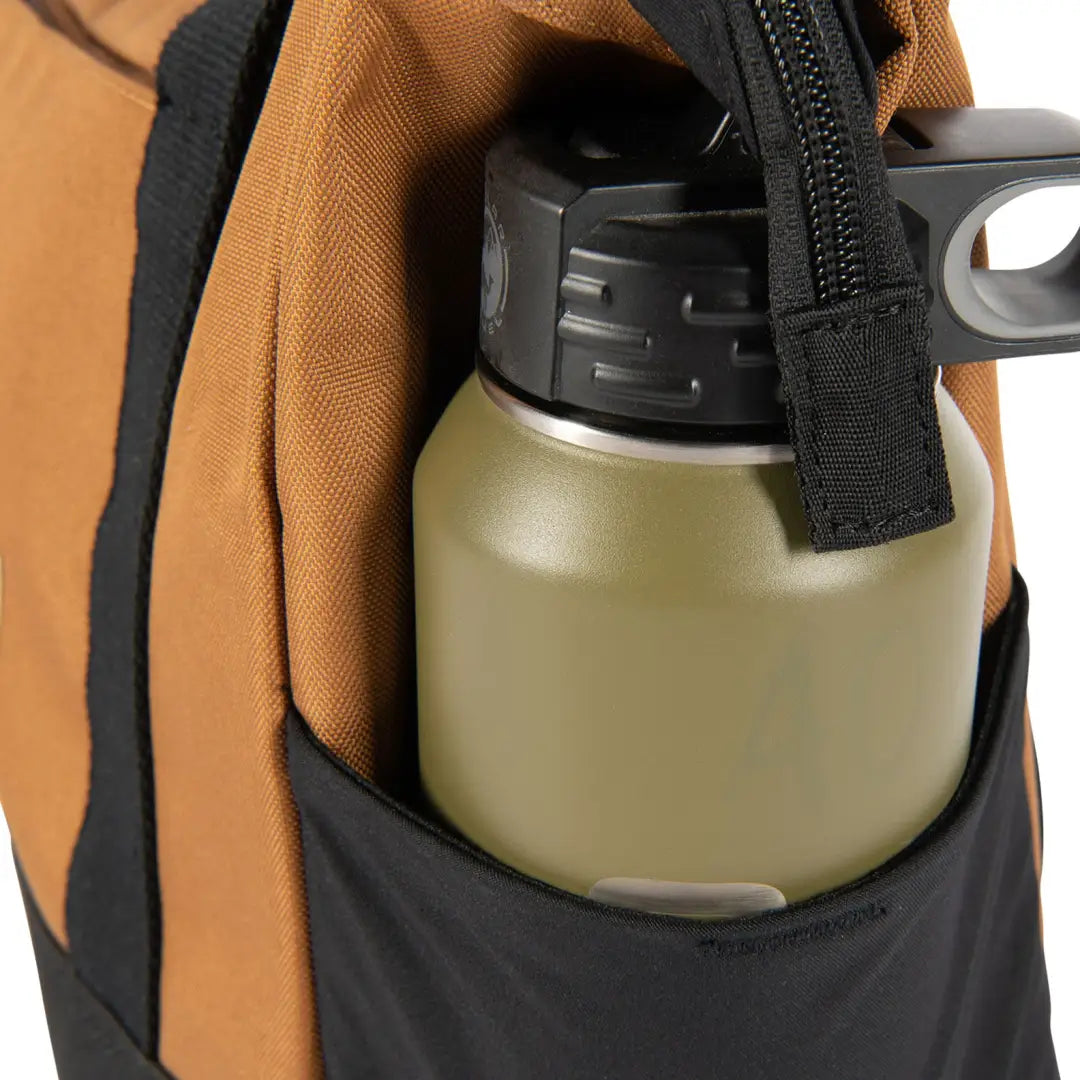 Carhartt classic laptop tote with brown black insulated water bottle holder