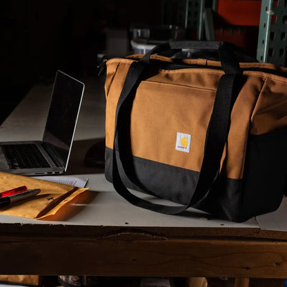 Brown and black Carhartt Classic Laptop Tote bag with strap