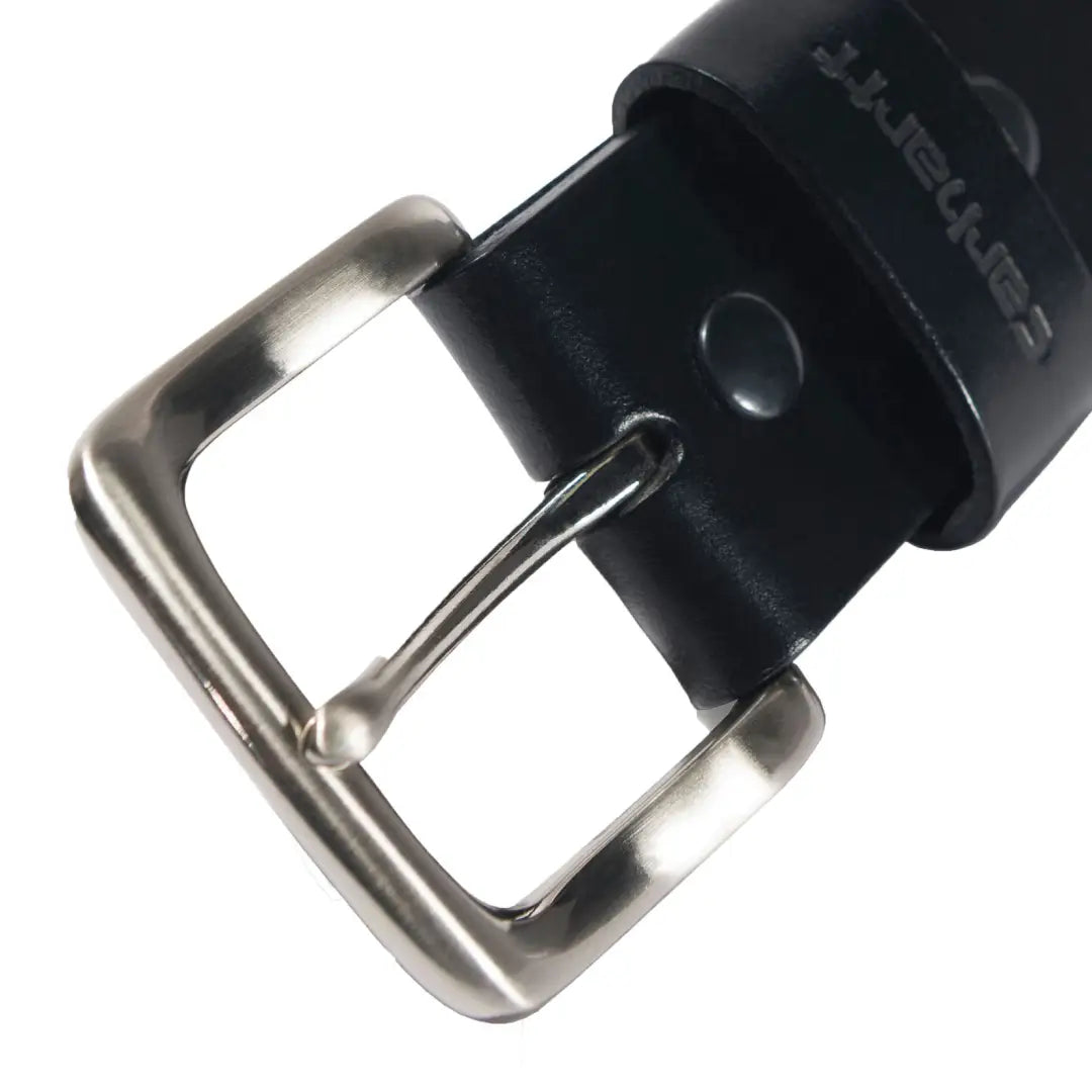 Carhartt classic leather buckle belt in black with silver buckle