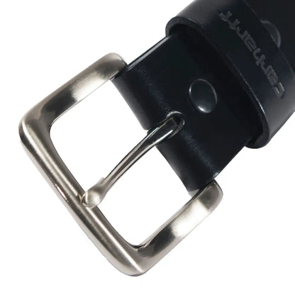 Carhartt classic leather buckle belt in black with silver buckle