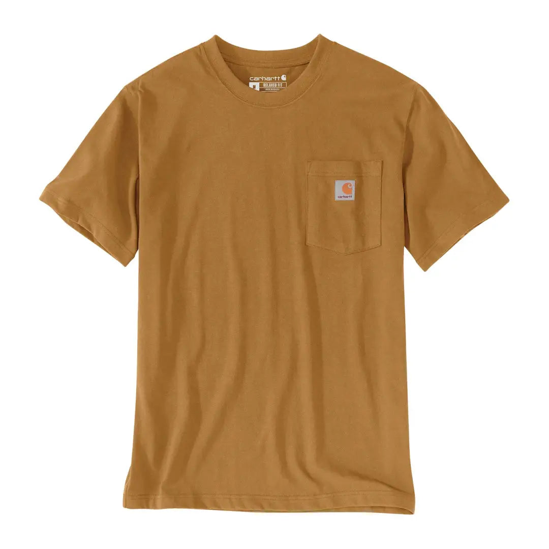 Carhartt Dearborn relaxed pocket t-shirt in tan for outdoors and hunting