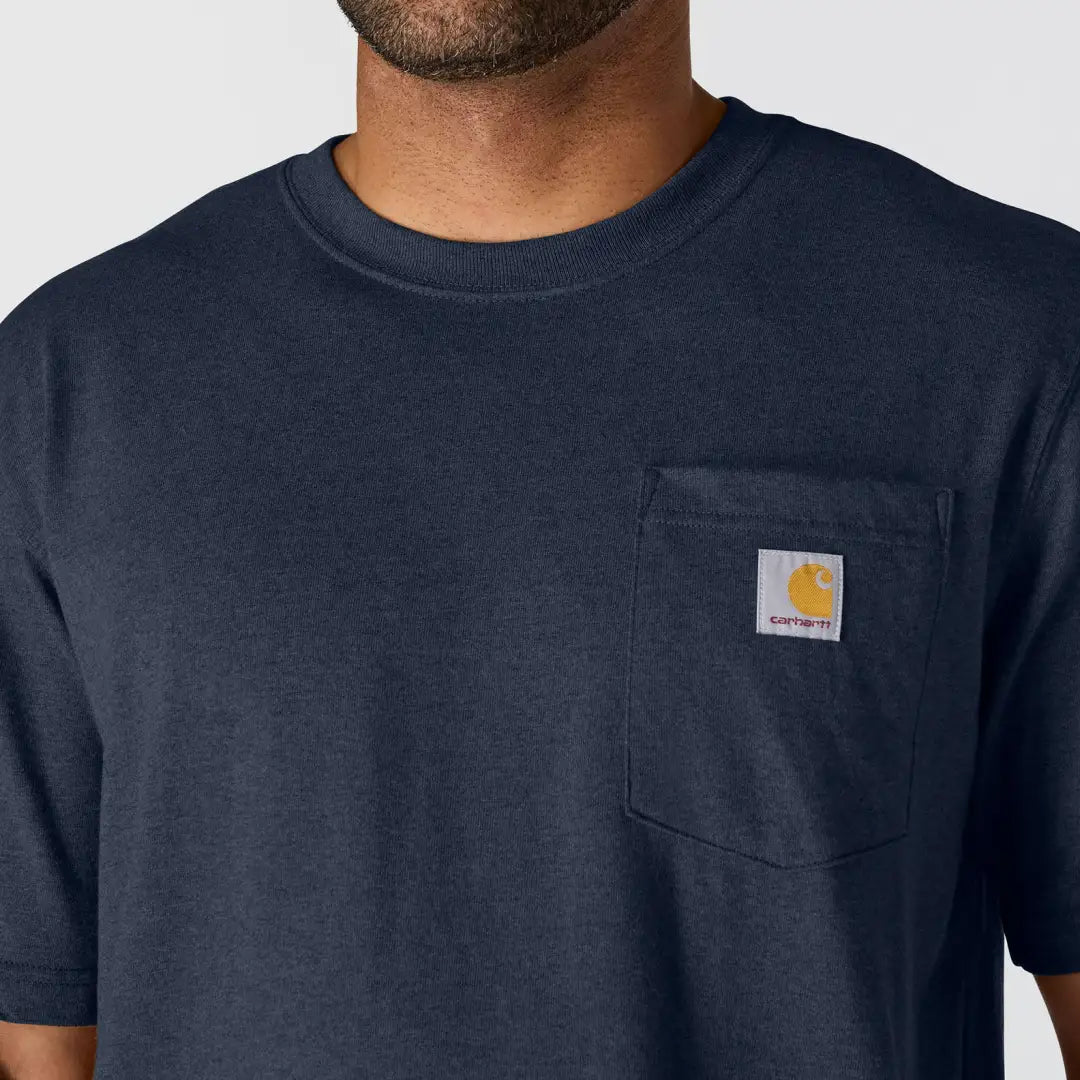 Navy Carhartt Dearborn relaxed pocket t-shirt for outdoors hunting