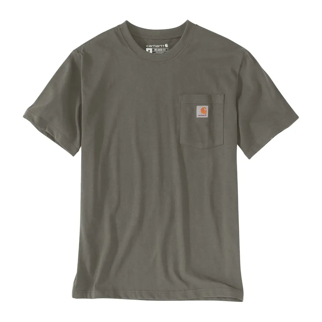 Olive green Carhartt Dearborn Relaxed Pocket T-Shirt for outdoors and hunting