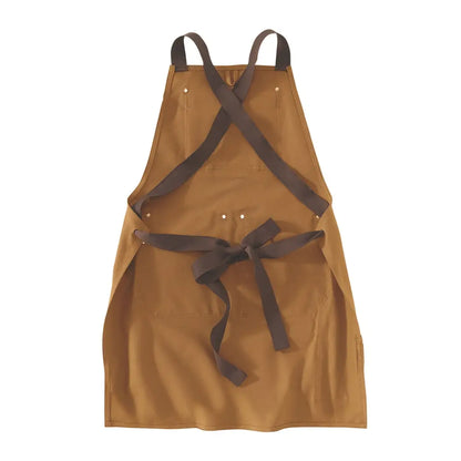 Brown Canvas Apron with Dark Brown Straps for Hunting and Outdoors Country Clothing