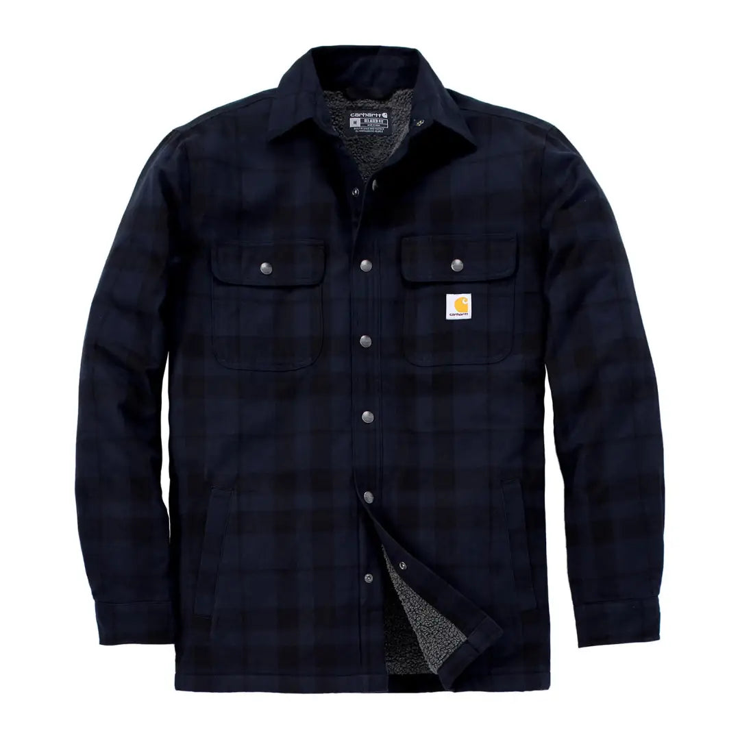 Carhartt flannel plaid shirt jacket perfect for country clothing and hunting trips