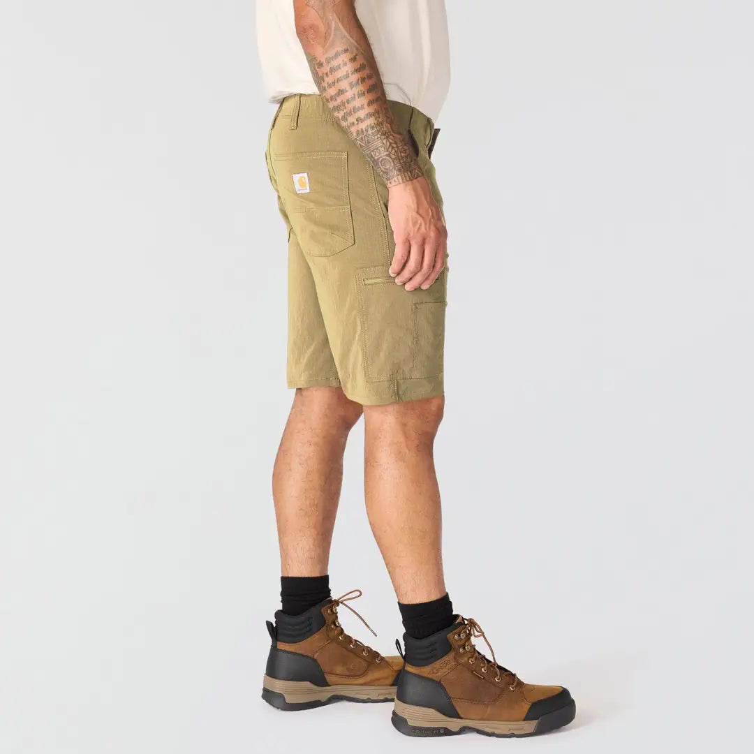 Carhartt Force 10-inch ripstop cargo shorts with pockets and orange logo