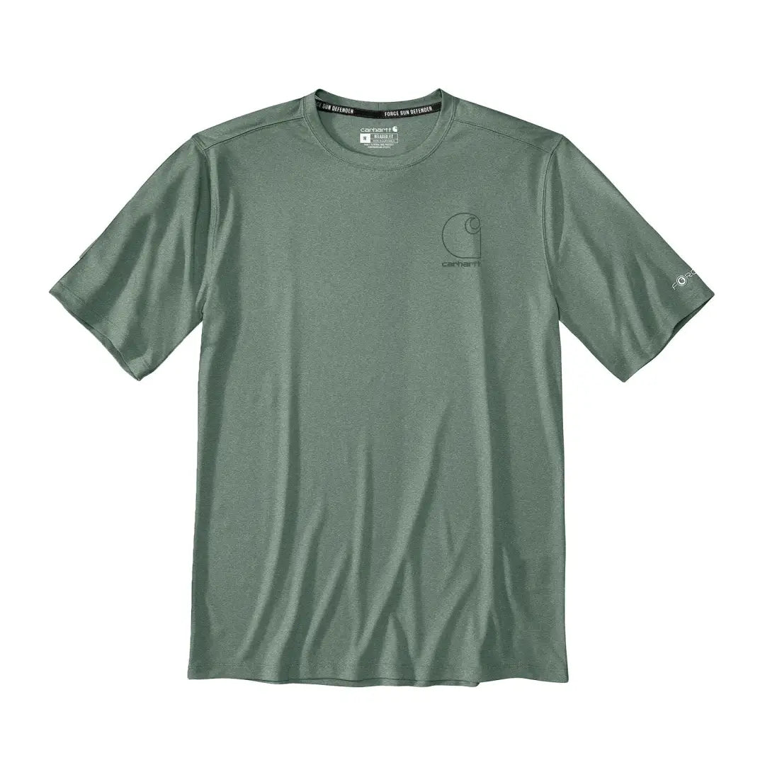 Carhartt Force Sun Defender men’s olive green short-sleeve logo t-shirt