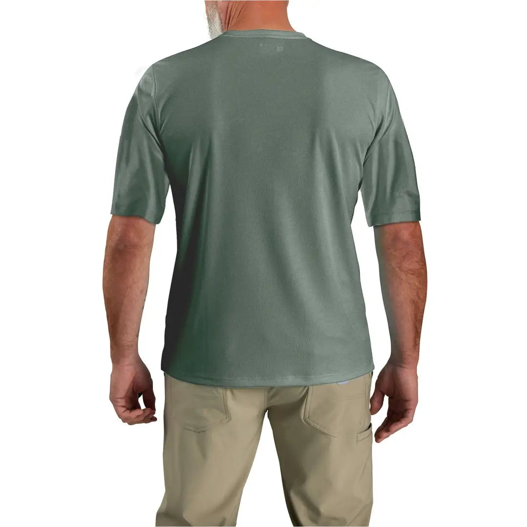 Carhartt Force Sun Defender olive green logo t-shirt
