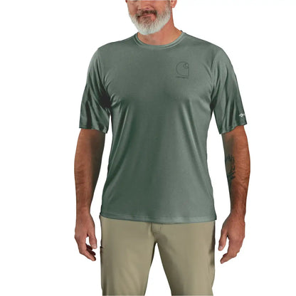 Mens Carhartt Force Sun Defender olive green logo t-shirt