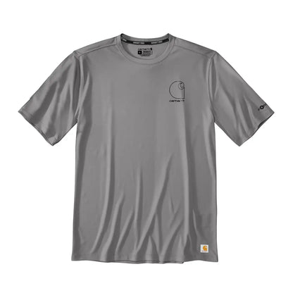 Gray Carhartt Force Sun Defender men’s short-sleeve logo t-shirt