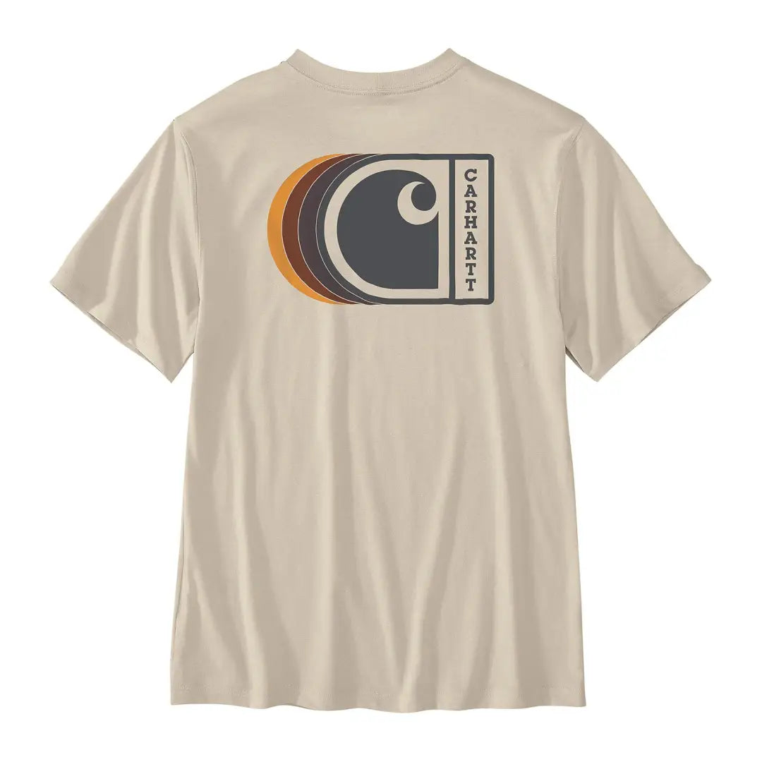 Beige Carhartt graphic short sleeve T-shirt for country clothing and outdoors fun