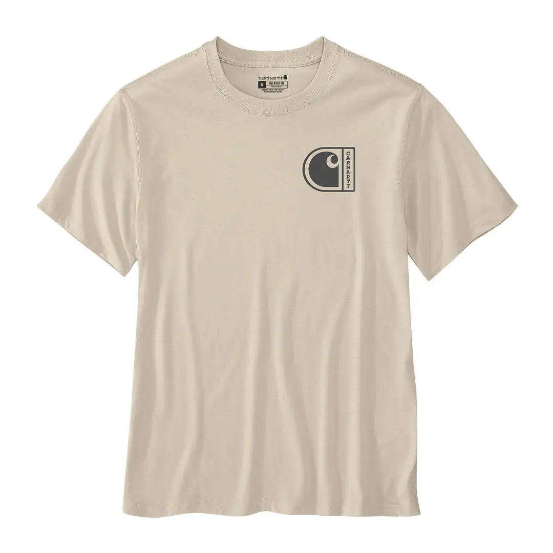 Beige Carhartt Graphic Short Sleeve T-Shirt for country clothing and outdoor hunting adventures