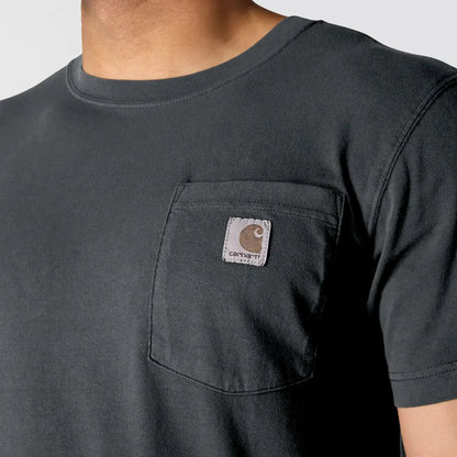 Dark gray Carhartt Irvine t-shirt with chest patch for outdoors hunting