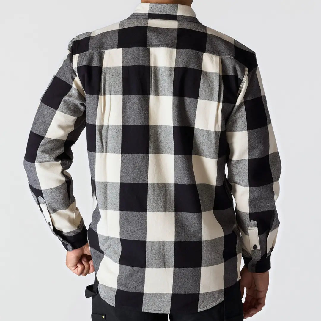 Carhartt loose fit long sleeve plaid shirt in black and white