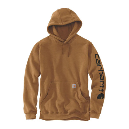 Brown Carhartt hooded sweatshirt with loose fit, perfect for country clothing and hunting avontures