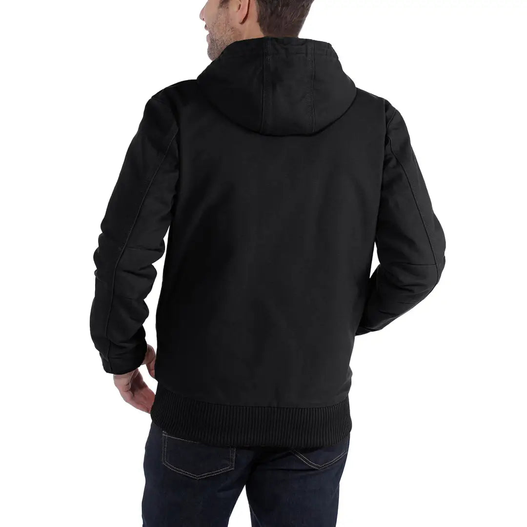 Black hooded jacket from Carhartt Loose Fit Washed Duck country clothing for hunting