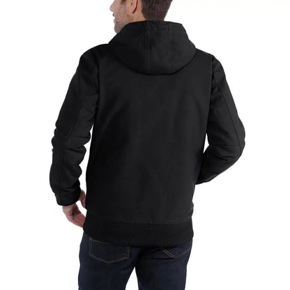 Black hooded jacket from Carhartt Loose Fit Washed Duck country clothing for hunting