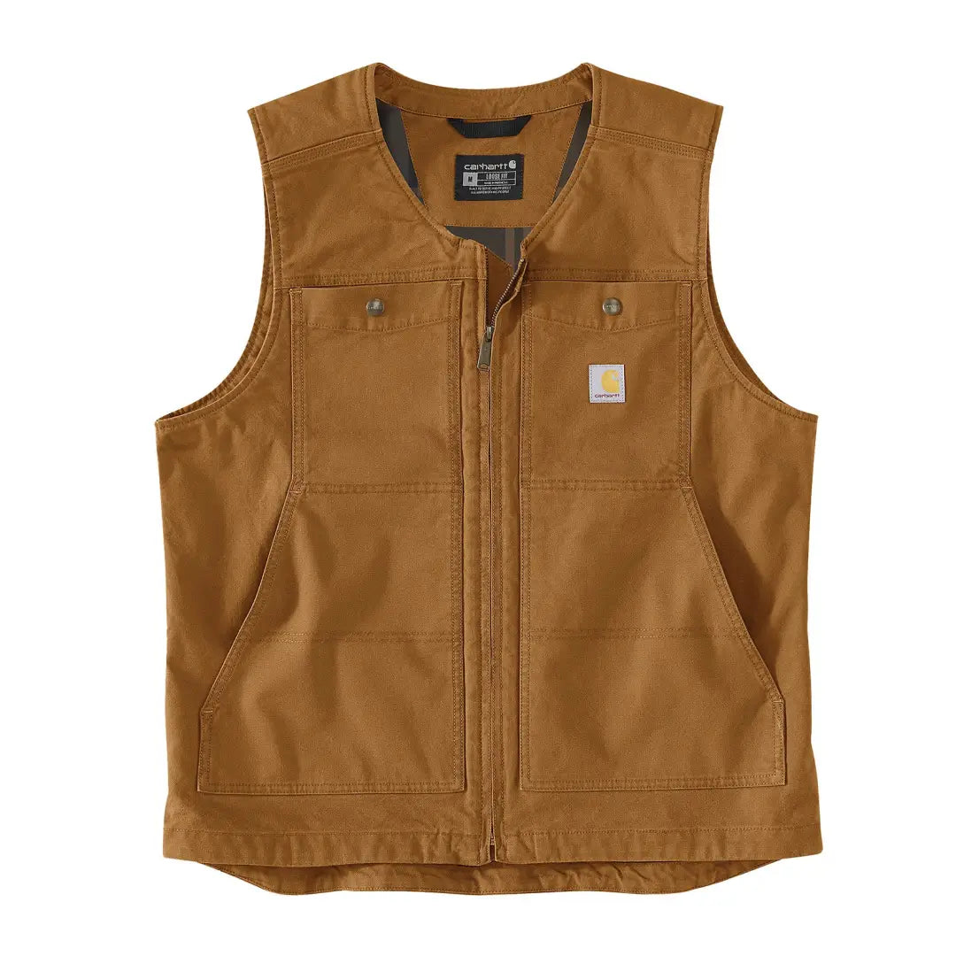 Brown Carhartt Montana Relaxed Fit Duck Vest for country clothing and hunting