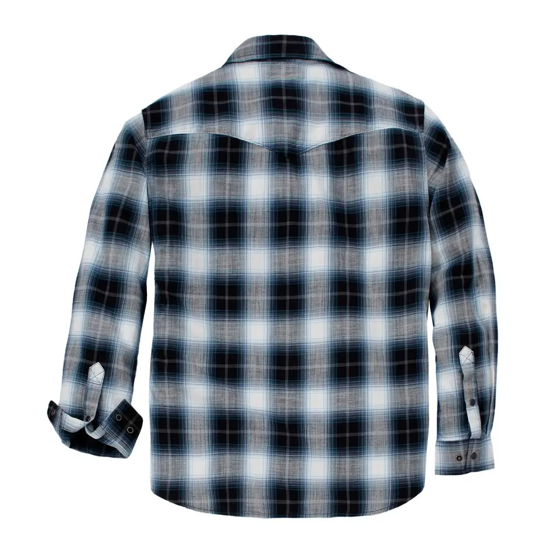 Carhartt Montana plaid shirt showing long-sleeved country clothing style