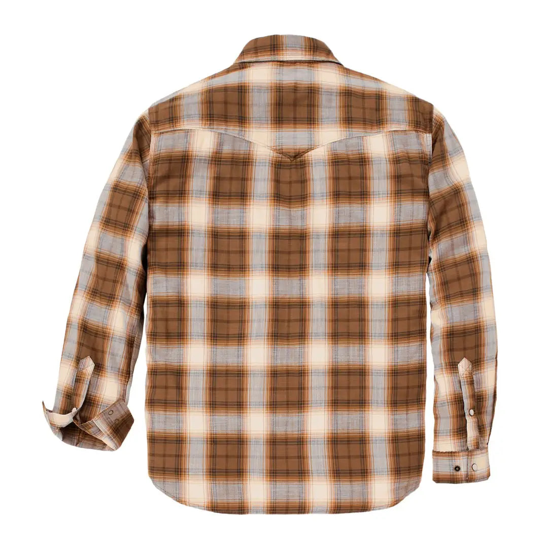 Brown and gray plaid shirt from Carhartt Montana, perfect country clothing look
