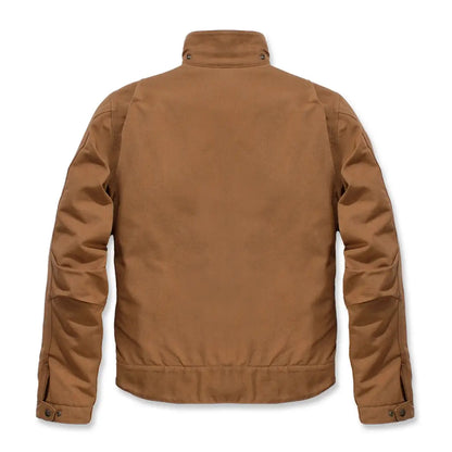 Carhartt relaxed fit Detroit jacket in brown nylon with high collar and buttons