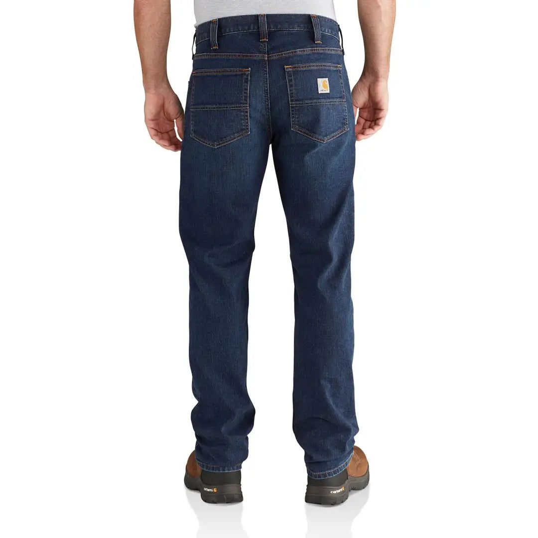 Carhartt relaxed straight work jeans in dark blue denim with five-pocket design