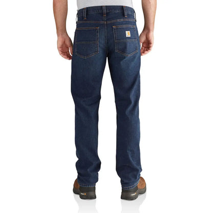 Carhartt relaxed straight work jeans in dark blue denim with five-pocket design