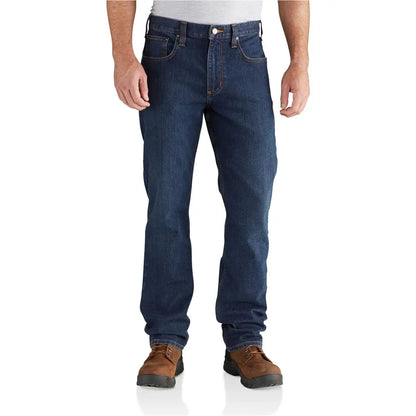 Carhartt relaxed straight jeans in dark blue denim with five-pocket design