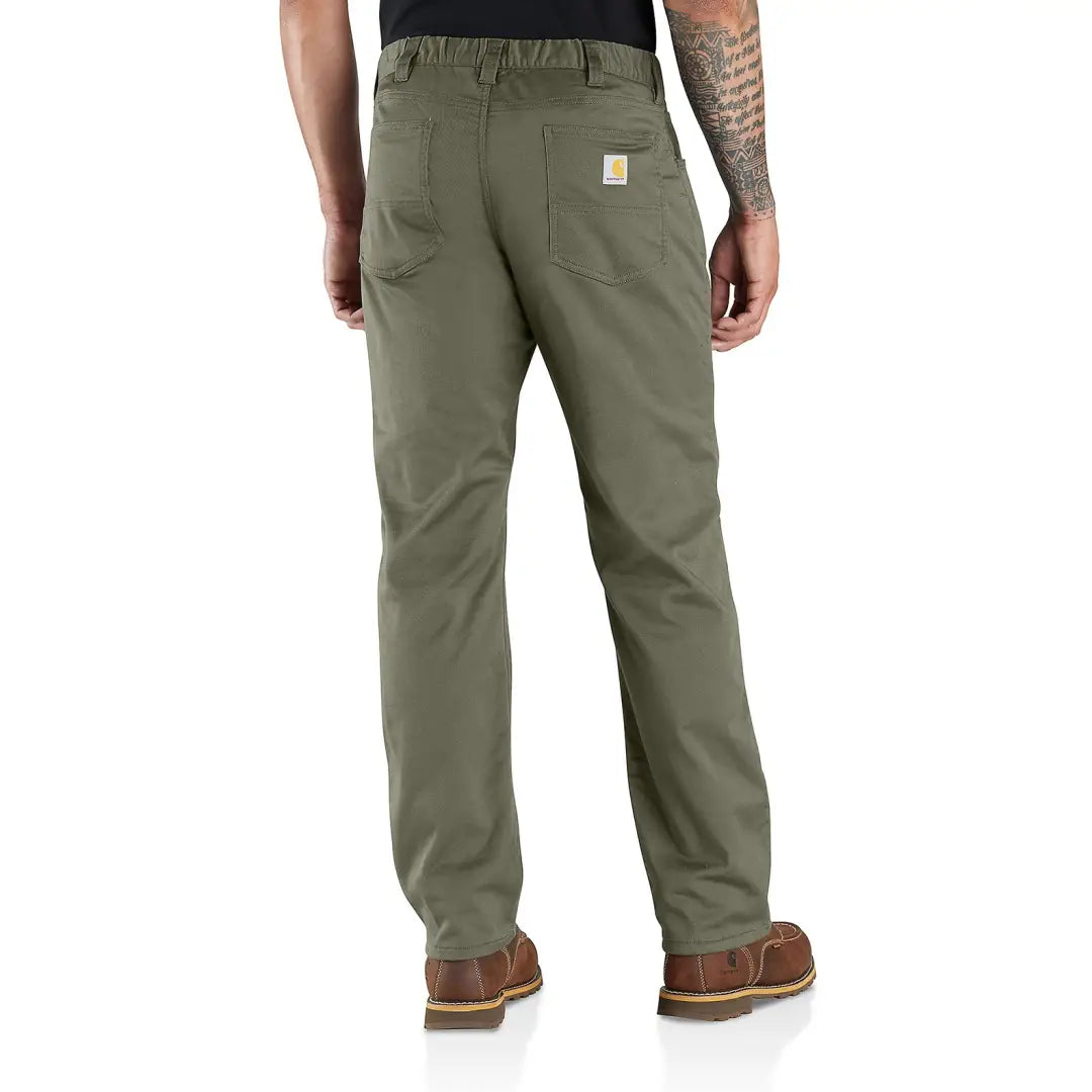 Olive green Carhartt Relaxed Straight Lined Pant perfect for work or casual wear