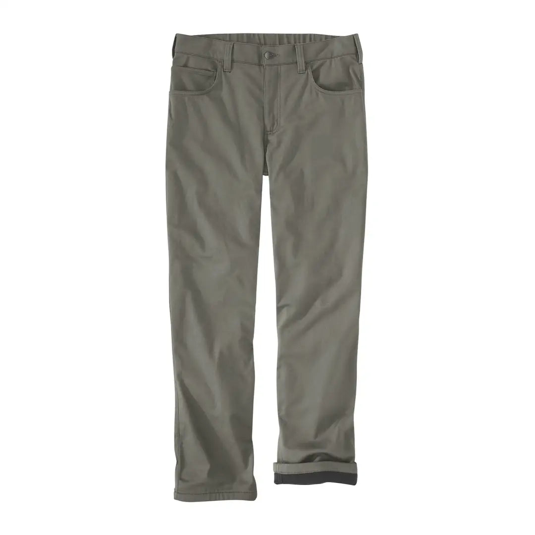 Gray casual Carhartt Relaxed Straight Lined Pant for a comfy relaxed straight look