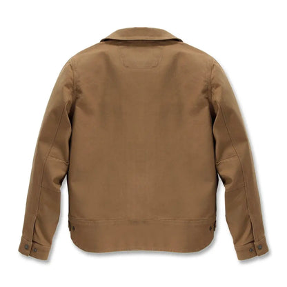 Carhartt rugged flex duck Berwick tan canvas jacket with reinforced seams