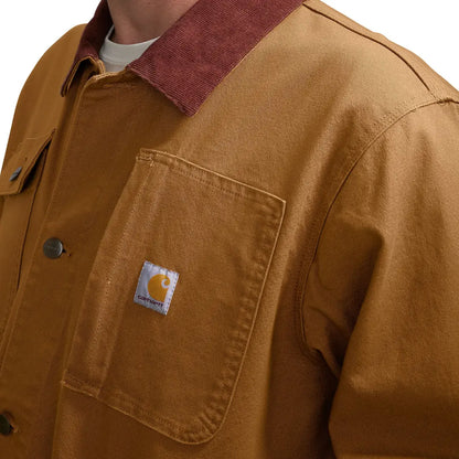 Brown Carhartt chore coat perfect for country clothing and hunting trips