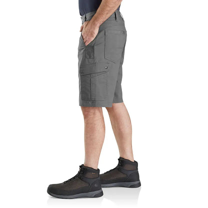 Gray cargo shorts with relaxed fit from Carhartt Rugged for country clothing style