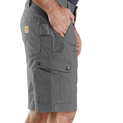 Gray cargo shorts with relaxed fit perfect for Carhartt rugged country clothing